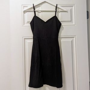 Aritzia Sunday Best black ribbed spaghetti strap mini dress